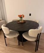 Moderne ronde eettafel met unieke voet!, 100 tot 150 cm, Rond, Ophalen of Verzenden, Zo goed als nieuw