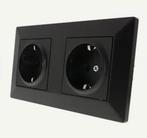 Dubbel Stopcontact Zwart - Nieuw in Verpakking, Ophalen of Verzenden, Nieuw, Stopcontact