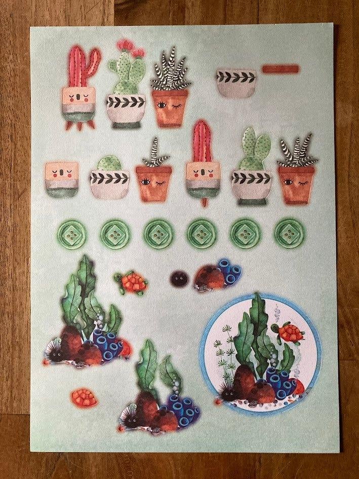 Uitdrukvel cactus vetplant waterplant, Hobby en Vrije tijd, Kaarten | Zelf maken, Ophalen of Verzenden, Nieuw, Natuur, Knipvel