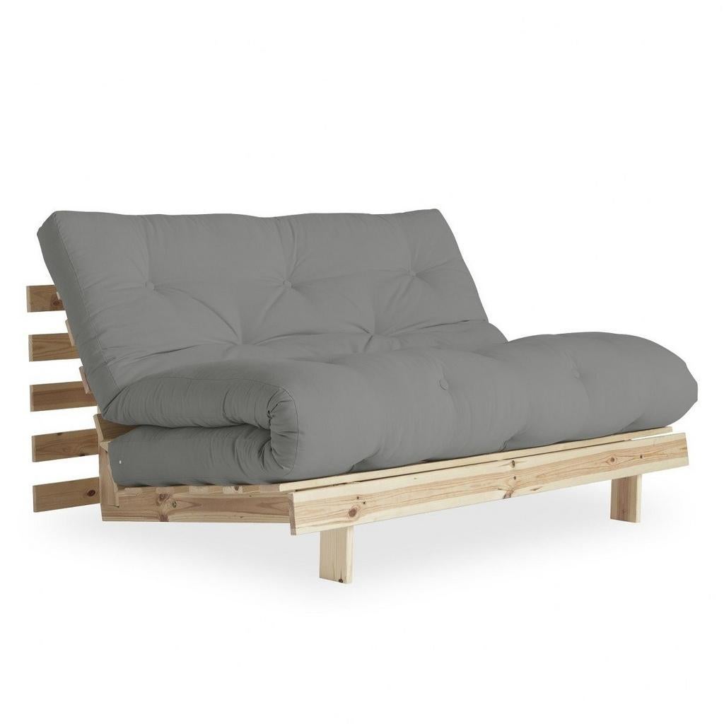 Karup Roots slaapbank 140x200cm - grijs matras, Ophalen, Tweepersoons, 140 cm, Zo goed als nieuw