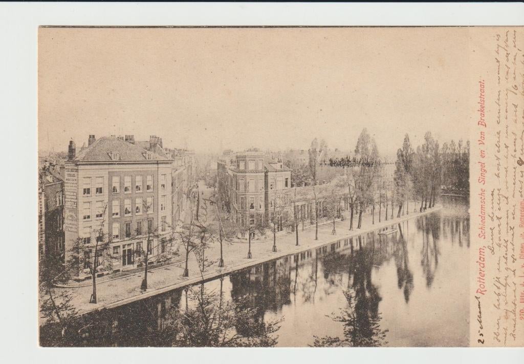 Rotterdam Schiedamsche Singel en Van Brakelstraat, Ophalen of Verzenden, Voor 1920, Gelopen, Zuid-Holland