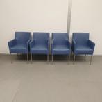 Amide zorgstoel - blauw leder SET 4 STUKS stoelen fauteuils, Ophalen, Gebruikt, 75 tot 100 cm