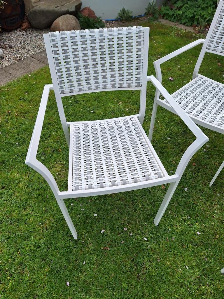 Witte tuinstoelen met grijs, 4 Seasons Outdoor, Tuin en Terras, Tuinstoelen, Ophalen, Wicker