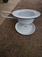 Antieke emaile bedpan met deksel, Ophalen of Verzenden