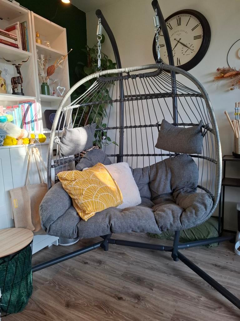 2 persoons hangstoel - hangei - hang stoel, Ophalen, Zo goed als nieuw, Inklapbaar