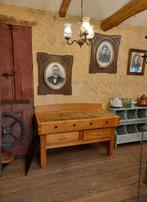 decoratief oud hakblok met 2 lades, Ophalen