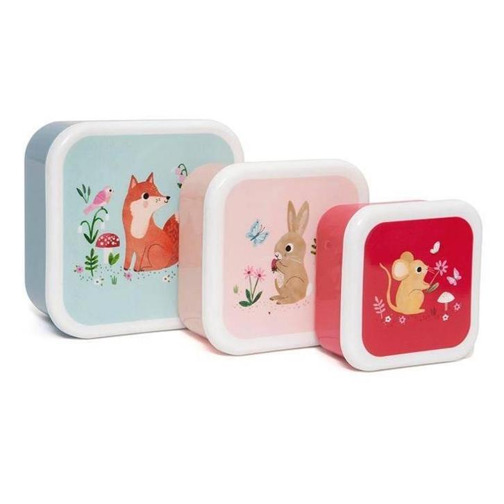 Sale Set Snackboxen Woodland Bos Petit Monkey, Diversen, Schoolbenodigdheden, Nieuw, Ophalen of Verzenden