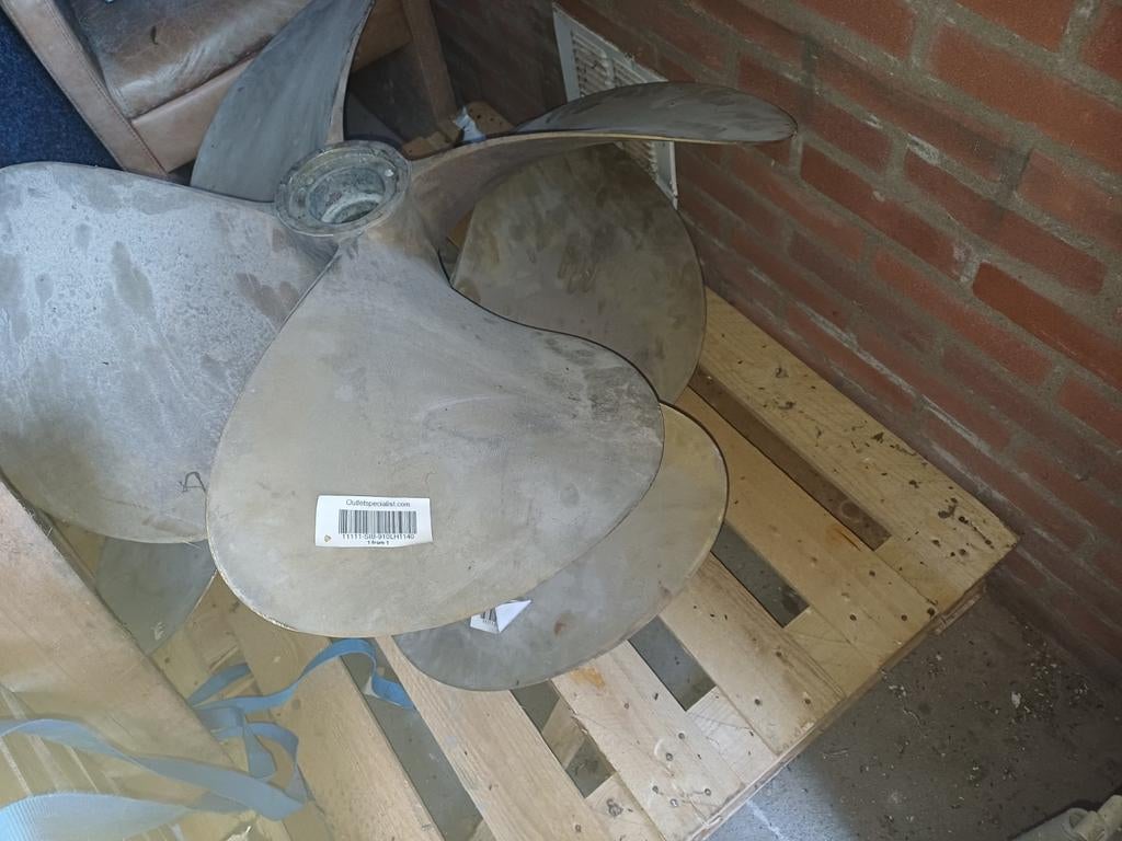 Bronzen 4 blads propeller scheepsschroef Linksdraaiend, Watersport en Boten, Bootonderdelen, Ophalen, Motor en Techniek, Motorboot