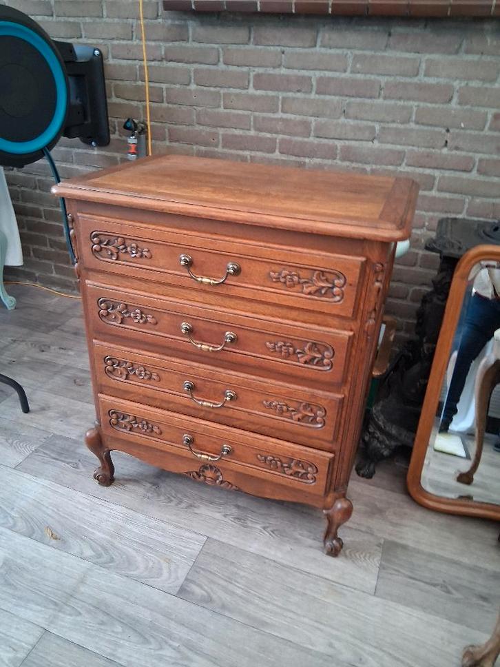Barok eiken ladenkast in queen anne stijl 195,00, Huis en Inrichting, Kasten | Ladekasten, Gebruikt, Minder dan 100 cm, 50 tot 100 cm