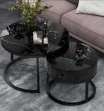 Salontafel set van 2 - Marmerlook Zwart - Nieuw in doos, Ophalen, 50 tot 100 cm, Modern, Industrieel, Overige materialen