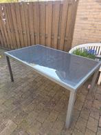 Tuintafel aluminium glas, Tuin en Terras, Tuintafels, Ophalen, Gebruikt, Rechthoekig, Aluminium