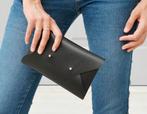 Handgemaakte Leren Envelop Clutch - Stevig & Duurzaam, Ophalen of Verzenden, Gebruikt, Zwart, Avondtasje