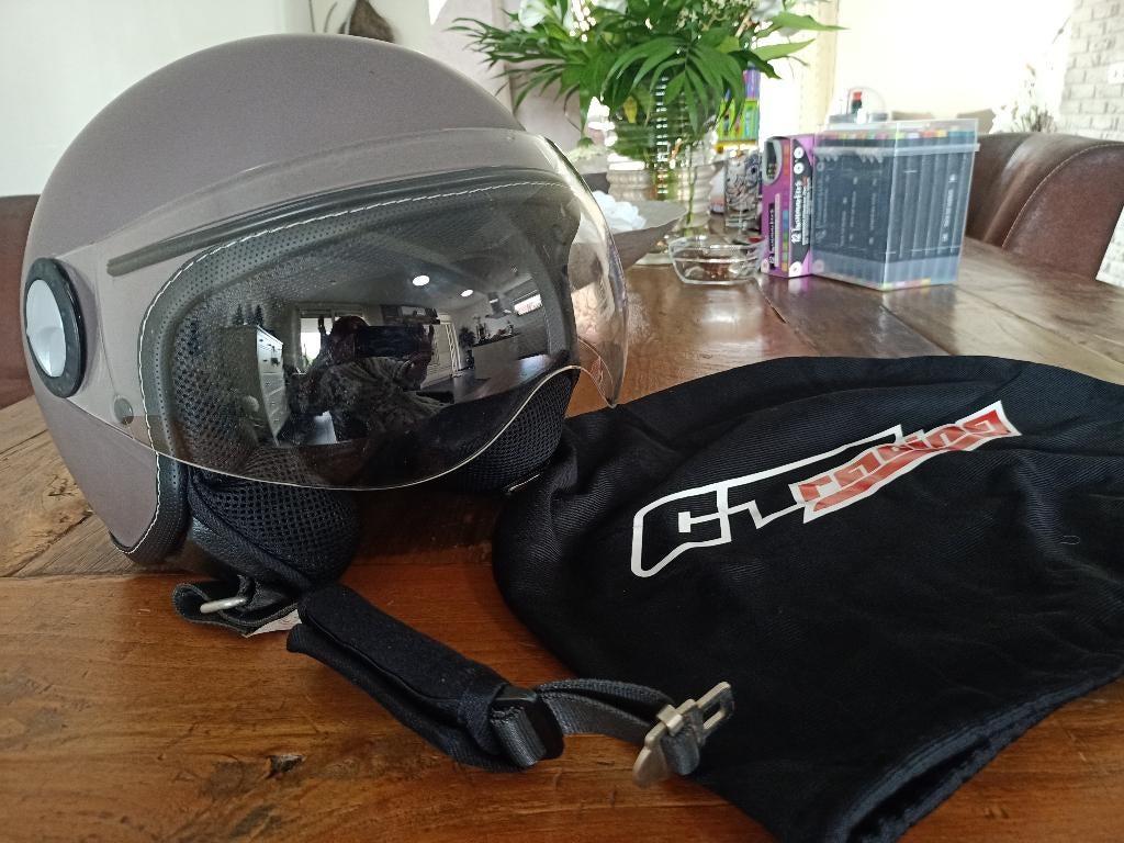 Scooter helm maat S CT Racing, Fietsen en Brommers, Brommerhelmen, Ophalen of Verzenden, Zo goed als nieuw, Small