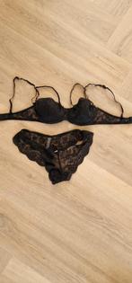 KANTEN Sapph set BH STRING 70A, Ophalen of Verzenden, Zwart, Setje