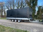Hapert tridem plateau aanhanger met huif 5 meter, Ophalen, Zo goed als nieuw