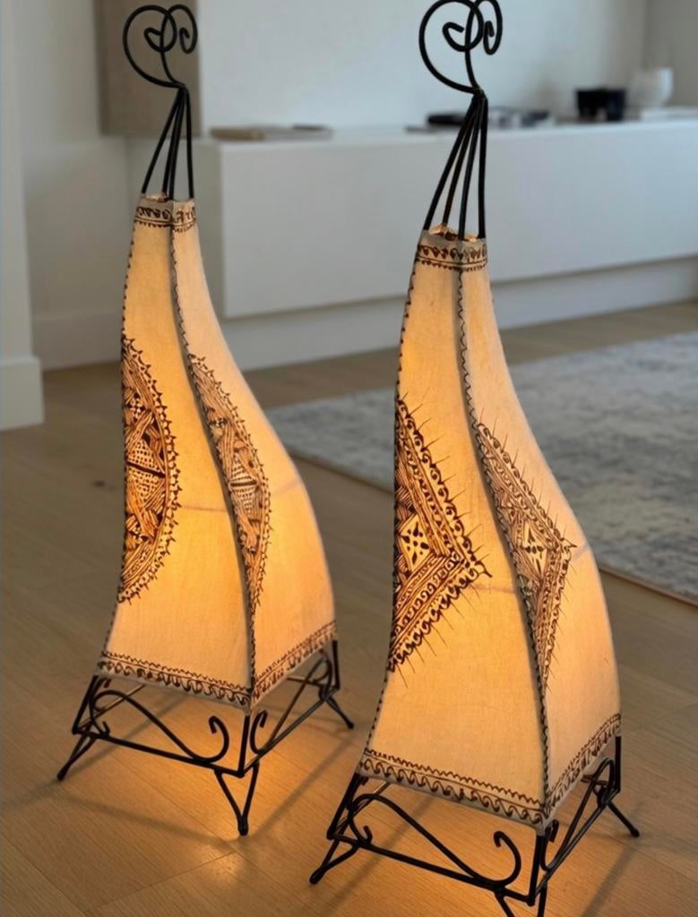 Marokkaanse tafellampen, oosterse sfeer, schemerlampen, Huis en Inrichting, Ophalen, Zo goed als nieuw, 75 cm of meer