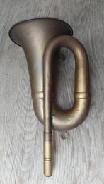 Oude messing trompet"" signal""militaire trompet luchthoorn, Muziek en Instrumenten, Ophalen of Verzenden