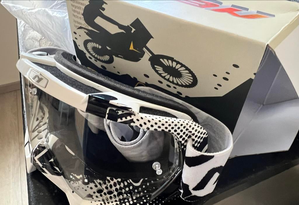 Nieuwe Nenki Motorcross Bril - Zwart/Wit Design, Motoren, Ophalen of Verzenden, Nieuw met kaartje, Heren, Overige merken