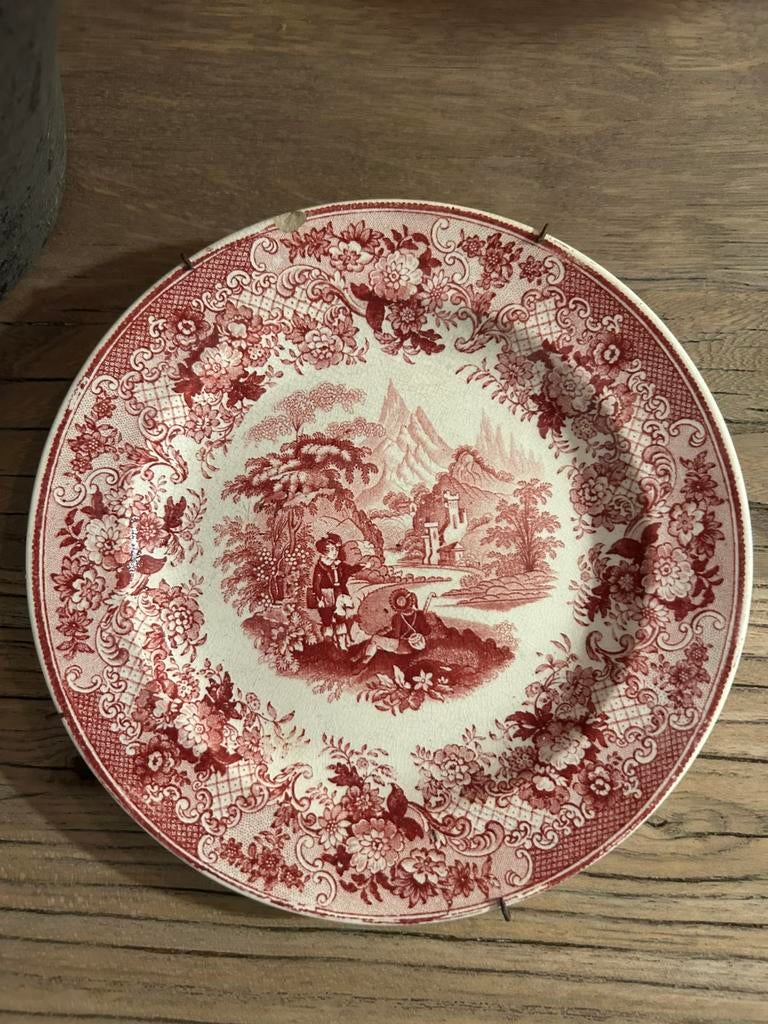 Oud wandbord Montagne met ophangsysteem, Antiek en Kunst, Antiek | Wandborden en Tegels, Ophalen of Verzenden