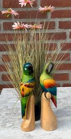 2 houten papegaaien, Ophalen of Verzenden, Zo goed als nieuw
