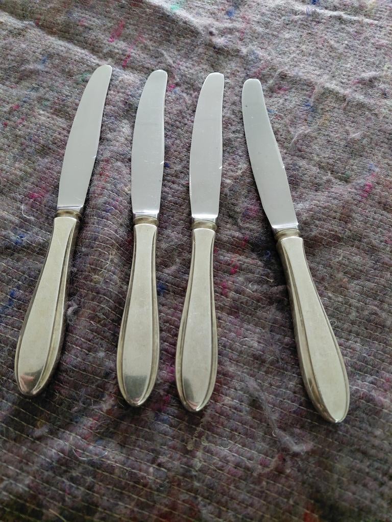 4 x Gero 100 verzilverde messen, Antiek en Kunst, Antiek | Bestek, Ophalen of Verzenden