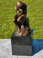 DE DENKER / RODIN / bronzen beeld op marmeren voet, Ophalen of Verzenden