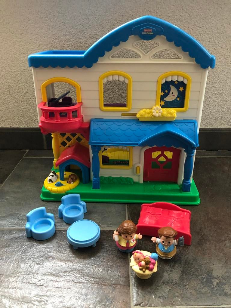 Fisher-Price Little People Speelhuis met figuren en meubels, Kinderen en Baby's, Speelgoed | Poppenhuizen, Ophalen, Gebruikt, Poppenhuis
