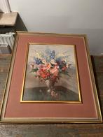 LIJST KADER PRENT BLOEMEN VINTAGE RETRO, Ophalen of Verzenden