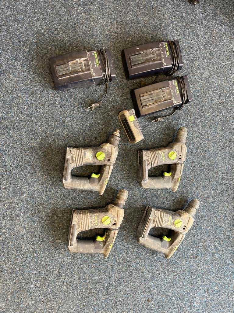 Festool BHC 18 partij met laders en accu, Ophalen of Verzenden, Gebruikt, Boor- en/of Breekhamer, Klopboormechanisme