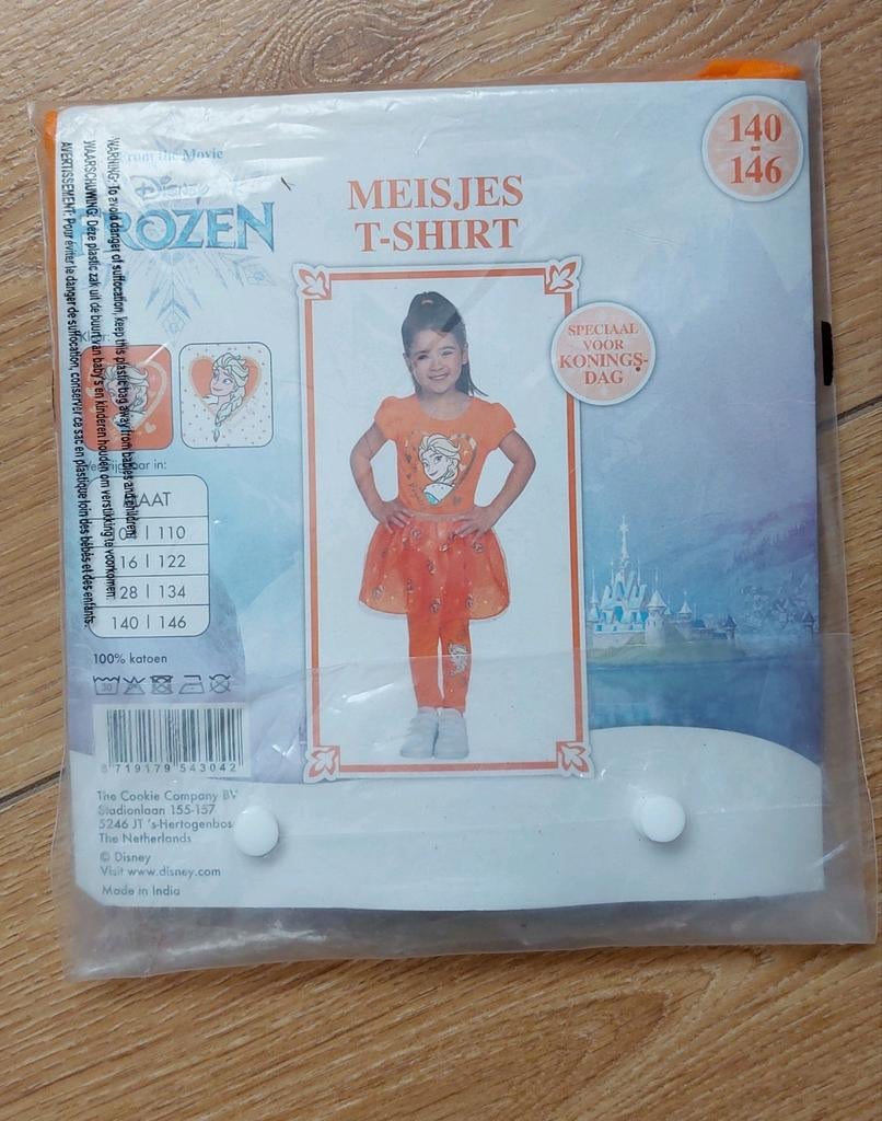 Frozen oranje t-shirt maat 140 146 nieuw koningsspelen, Ophalen of Verzenden, Nieuw, Meisje, Shirt of Longsleeve