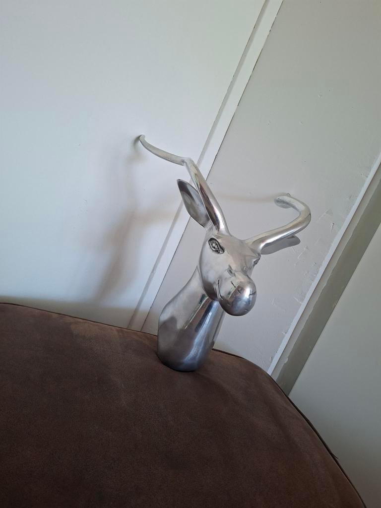 Aluminium wanddecoratie hert - Modern en stijlvol, Ophalen, Metaal, Wandsculptuur, Zilver