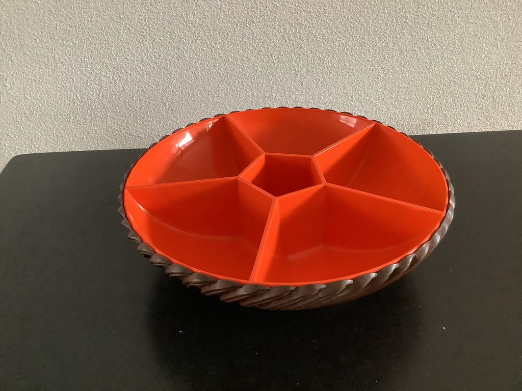 Retro oranje/bruine schaal Emsa, Ophalen of Verzenden, Huis en Inrichting