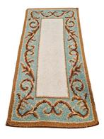 Handgemaakt oosters wol Smyrna retro floral 68x135cm, Gebruikt, 100 tot 150 cm, Crème, Onbekend