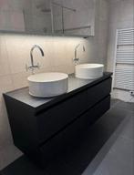 Z.G.A.N: PRIMABAD wastafelmeubel met 2 waskommen en kranen, Ophalen, 100 tot 150 cm, Zo goed als nieuw, Minder dan 100 cm