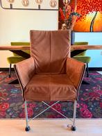 4 Monti’s Chaplin eetkamerstoelen, Huis en Inrichting, Stoelen, Bruin, Leer, Ophalen of Verzenden, Zo goed als nieuw