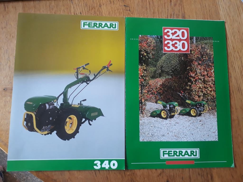Ferrari tuinfrees, tweewielige tractor 320-330-340 brochures, Ophalen of Verzenden, Gelezen