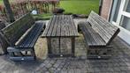 tuinbank en tafel, Tuin en Terras, Ophalen, Gebruikt, Hout