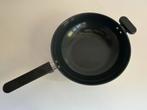 RVS wokpan ø 28 cm alleen op inductie gebruikt, Ophalen, Gebruikt