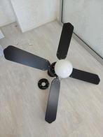 Zwarte plafondventilator met lamp, Ophalen