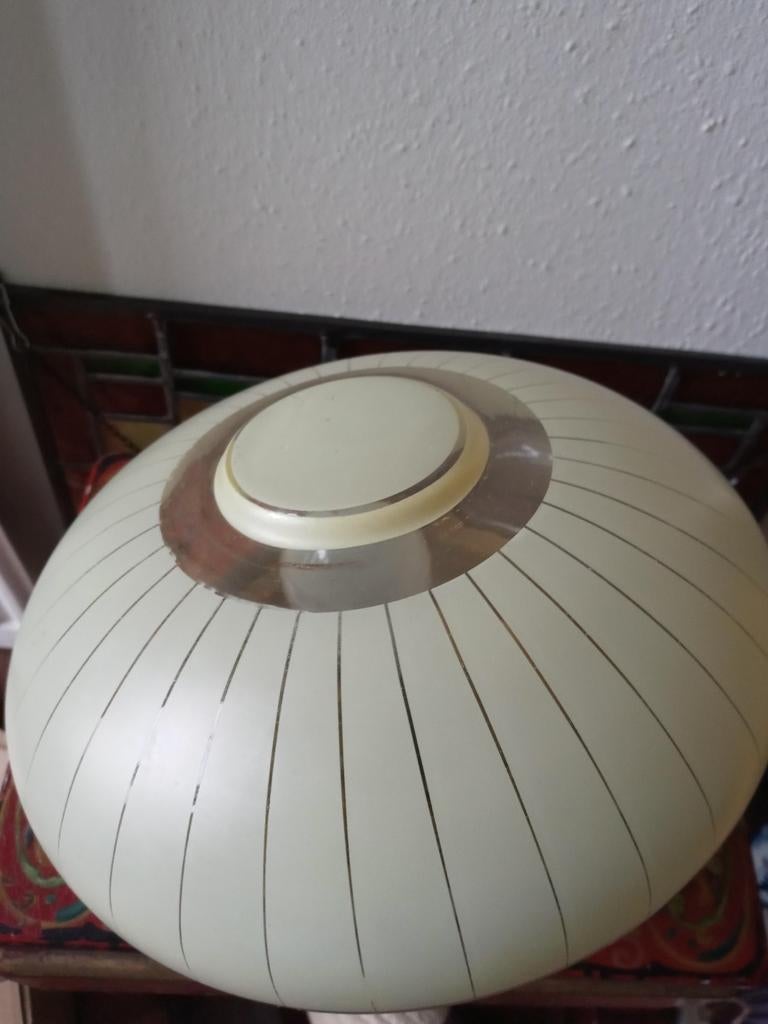 Prachtige vintage glazen plafondlamp art deco stijl, Antiek en Kunst, Verzenden