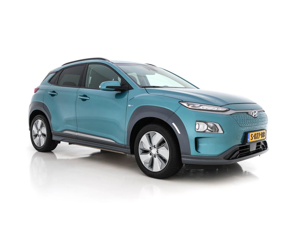 Hyundai KONA EV Comfort 39 kWh {SOH-100%} (INCL-BTW) Aut. *H, Auto's, Hyundai, Gebruikt, Zwart, Blauw, 39 kWh