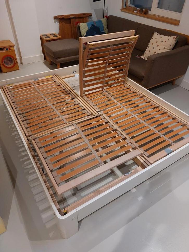 Auping auronde 160x200 wit elektr. verstelbare lattenbodem, Huis en Inrichting, Slaapkamer | Bedden, Gebruikt, Tweepersoons, 160 cm