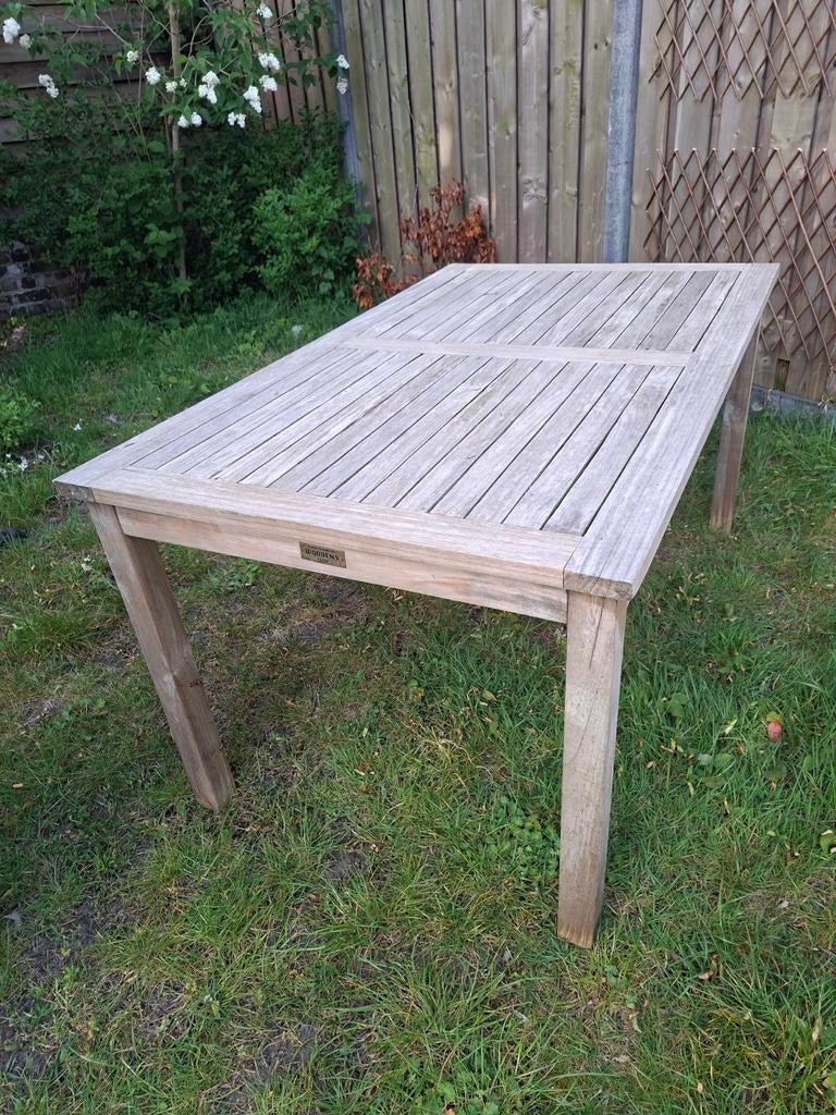 Teakhouten tuintafel - 90 x 150 x 75 - Wegens overcompleet, Ophalen, Gebruikt, Rechthoekig, Teakhout