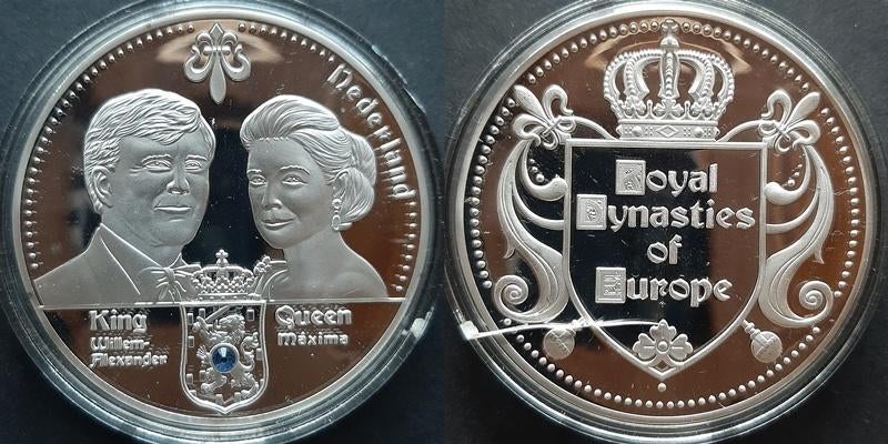 Penning Willem Alexander & Maxima, Postzegels en Munten, Penningen en Medailles, Verzenden, Overige materialen, Nederland