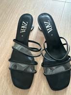 Zwarte Zara sandalen met transparante band MOET NU WEG, Ophalen, Zwart, Sandalen of Muiltjes, Zo goed als nieuw