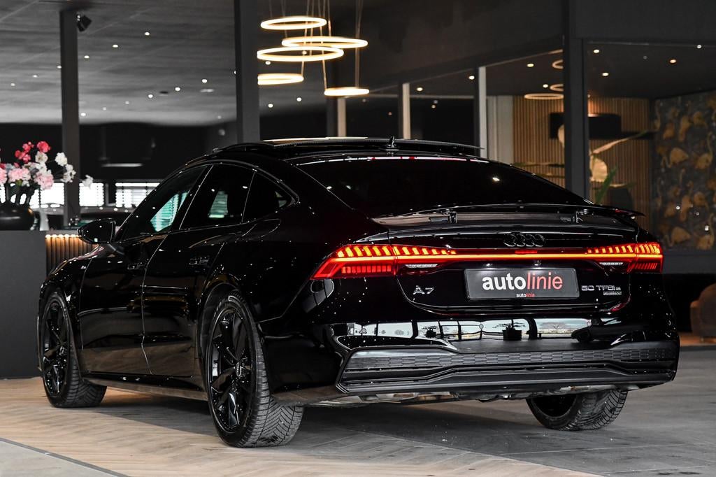 Audi A7 Sportback 50 TFSI e quattro Comp. 3x S-Line. Pano, A, Gebruikt, 4 cilinders, 4 stoelen, Zwart