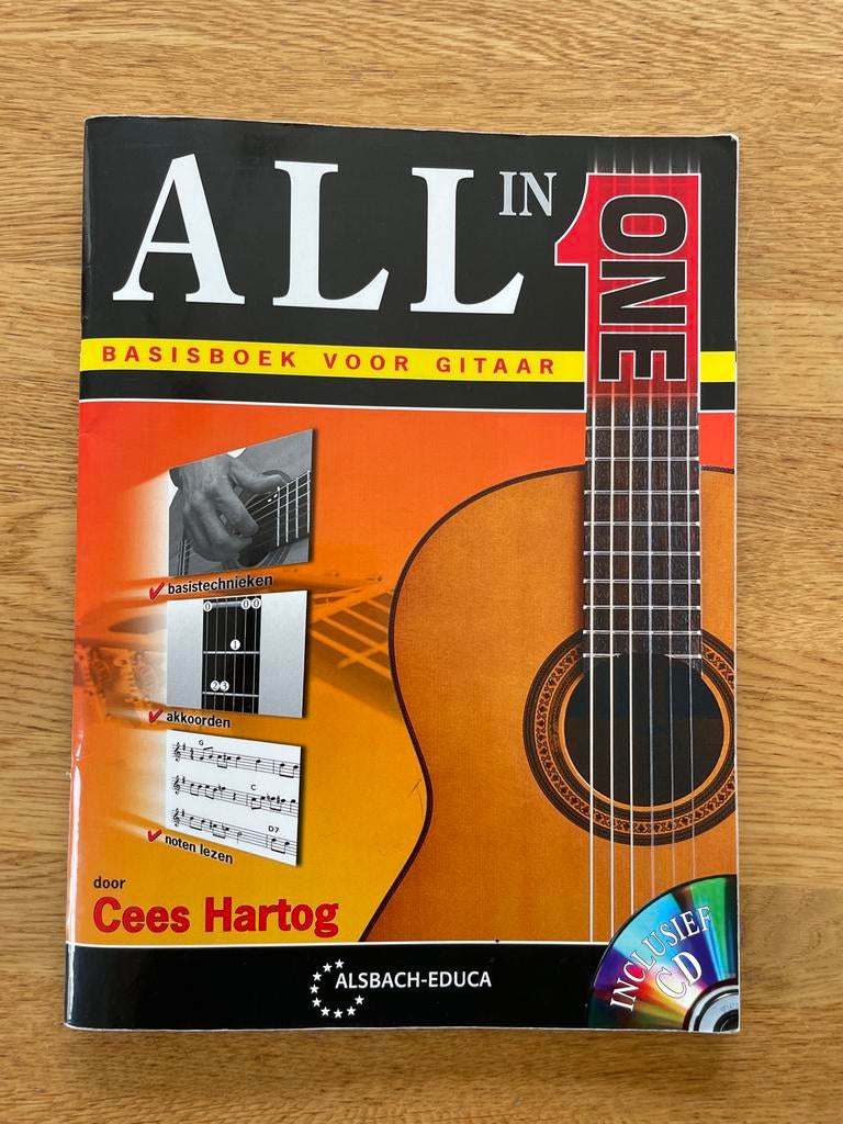 All in One Basisboek voor Gitaar - Cees Hartog (incl. CD), Muziek en Instrumenten, Overige genres, Les of Cursus, Ophalen of Verzenden