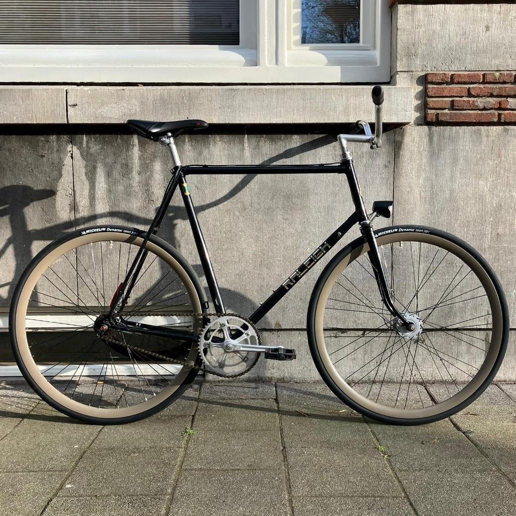 Raleigh 63 cm Single Speed Vintage Racefies, Staal, Zo goed als nieuw, 61 tot 65 cm, Ophalen