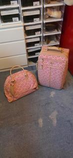 Guess koffer met weekendtas, Verzenden, Zo goed als nieuw, Roze, Softcase