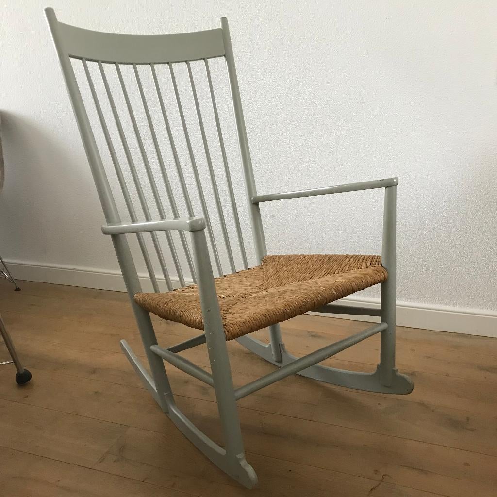 Schommelstoel 1963 stoel FDB Mobler J16 Hans Wegner  Deens, Huis en Inrichting, Gebruikt, Bruin, Ophalen of Verzenden, Nvt